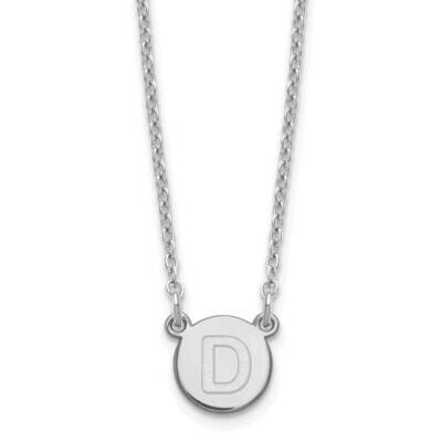 Tiny Circle Block Letter D Initial Necklace Sterling Silver Rhodium-Plated XNA722SS/D, MPN: XNA722S…