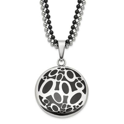 Black Rubber Fancy Circles 22 Inch Necklace Stainless Steel SRN642-22 by Chisel, MPN: SRN642-22, 88…