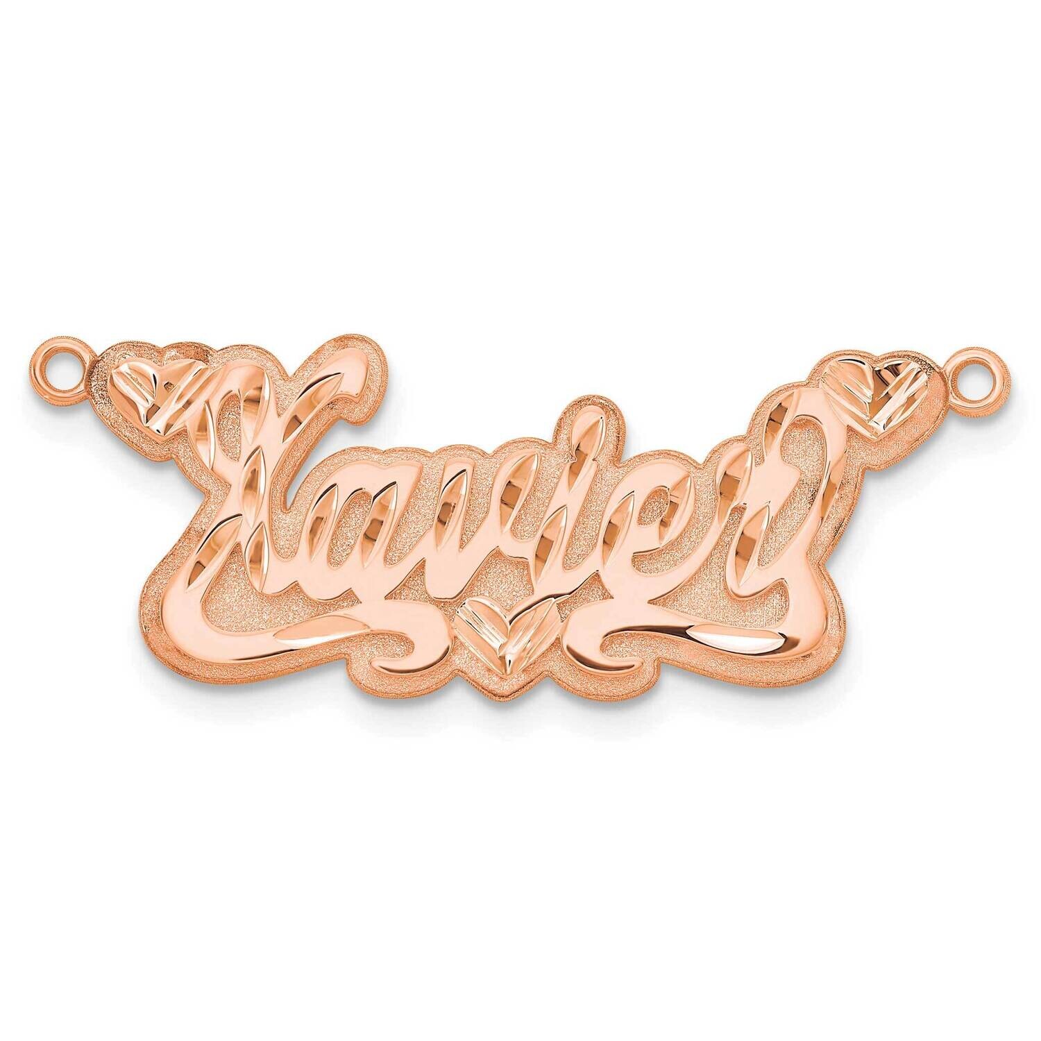 3D Diamond-Cut Hearts Name Plate 14k Rose Gold XNA245R, MPN: XNA245R,