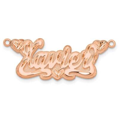 3D Diamond-Cut Hearts Name Plate 14k Rose Gold XNA245R, MPN: XNA245R,