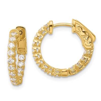 .62Ct 28-1.75mm In Out Hoop Safety Clasp Diamond Earrings 14k Gold XE3261AA, MPN: XE3261AA,