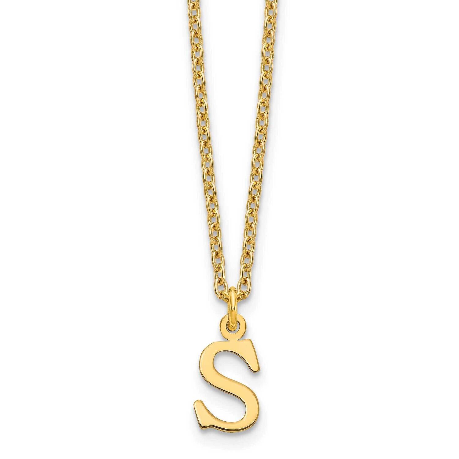 Gold-Plated Cutout Letter S Initial Necklace Sterling Silver XNA727GP/S, MPN: XNA727GP/S,