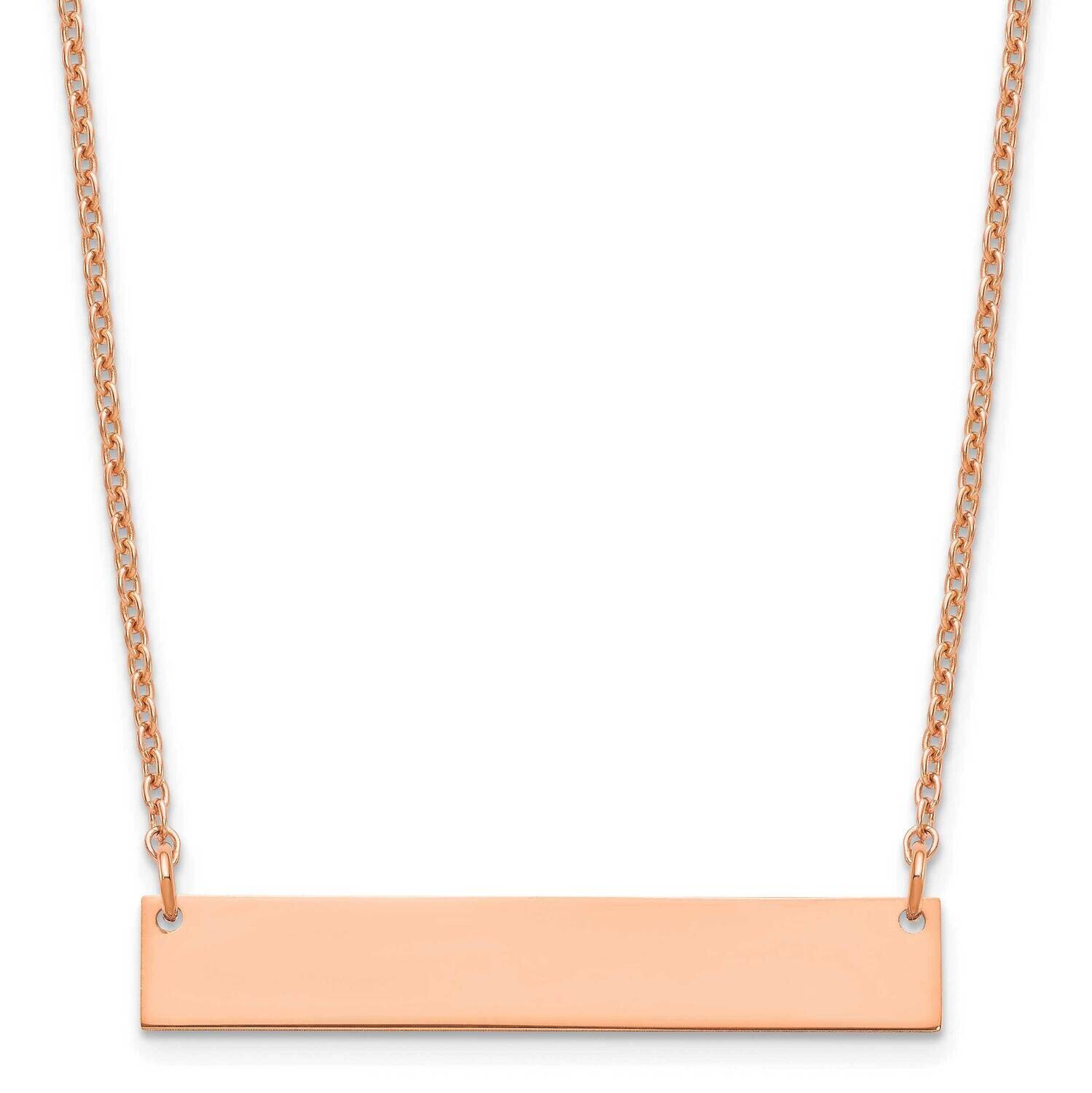 Rose-Plated Medium Polished Blank Bar Necklace Sterling Silver XNA1202RP, MPN: XNA1202RP,