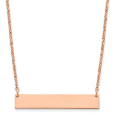 Rose-Plated Medium Polished Blank Bar Necklace Sterling Silver XNA1202RP, MPN: XNA1202RP,
