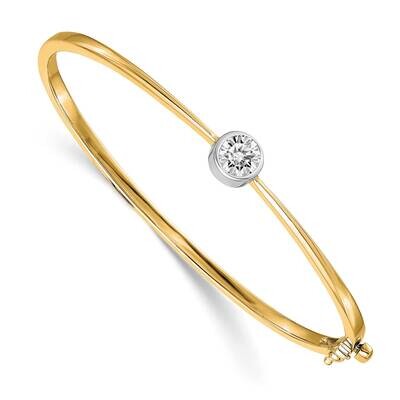Bangle Bracelet Mounting White Gold Bezel 6.75 Inch 14k Gold XB183YW, MPN: XB183YW,