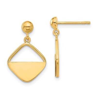 Contemporary Dangle Post Earrings 14k Polished Gold TF2314, MPN: TF2314,