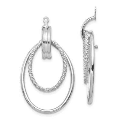 Polished Double Hoop Earring Jackets 14k White Gold T761W, MPN: T761W,