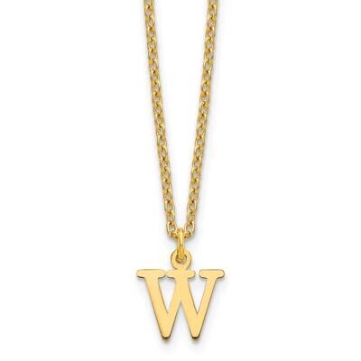 Gold-Plated Cutout Letter W Initial Necklace Sterling Silver XNA727GP/W, MPN: XNA727GP/W,