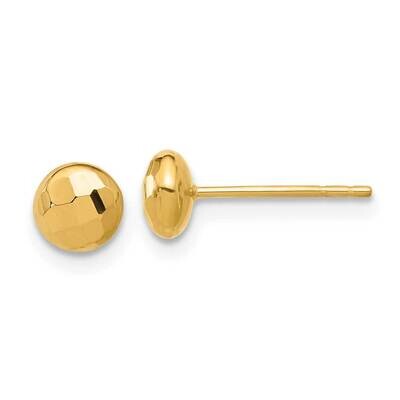 Diamond-Cut 5.5mm Button Post Earrings 14k Polished Gold TF2338, MPN: TF2338,