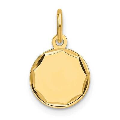Etched .018 Gauge Engravable Round Disc Charm 14k Gold XM676/18, MPN: XM676/18,