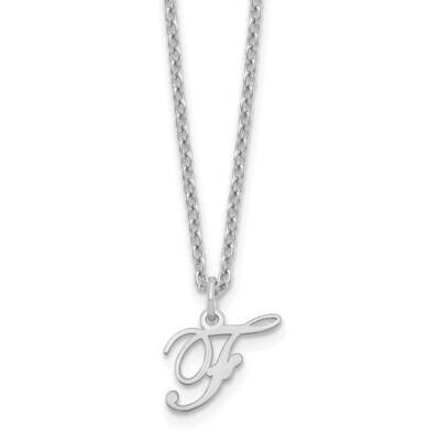 Letter F Initial Necklace Sterling Silver Rhodium-Plated XNA756SS/F, MPN: XNA756SS/F,