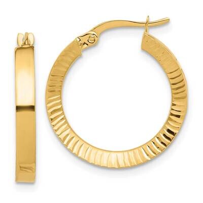 Diamond-Cut Hoop Earrings 14k Polished Gold TF2213, MPN: TF2213,