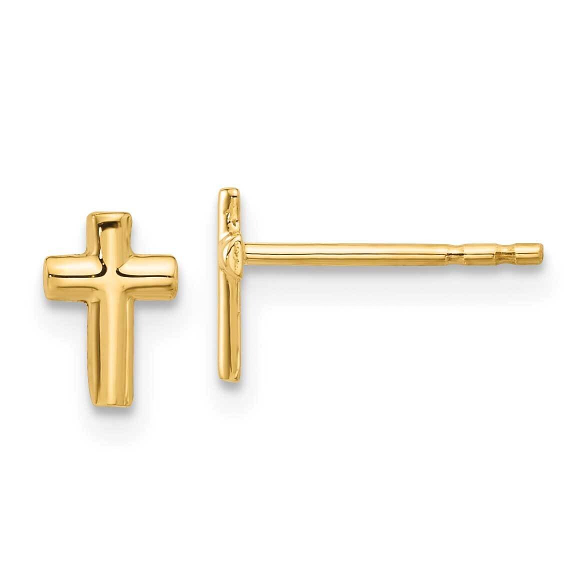 Cross Post Earrings 14k Polished Gold TF2373, MPN: TF2373,