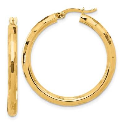 Diamond-Cut Hoop Earrings 14k Polished Gold TF2211, MPN: TF2211,