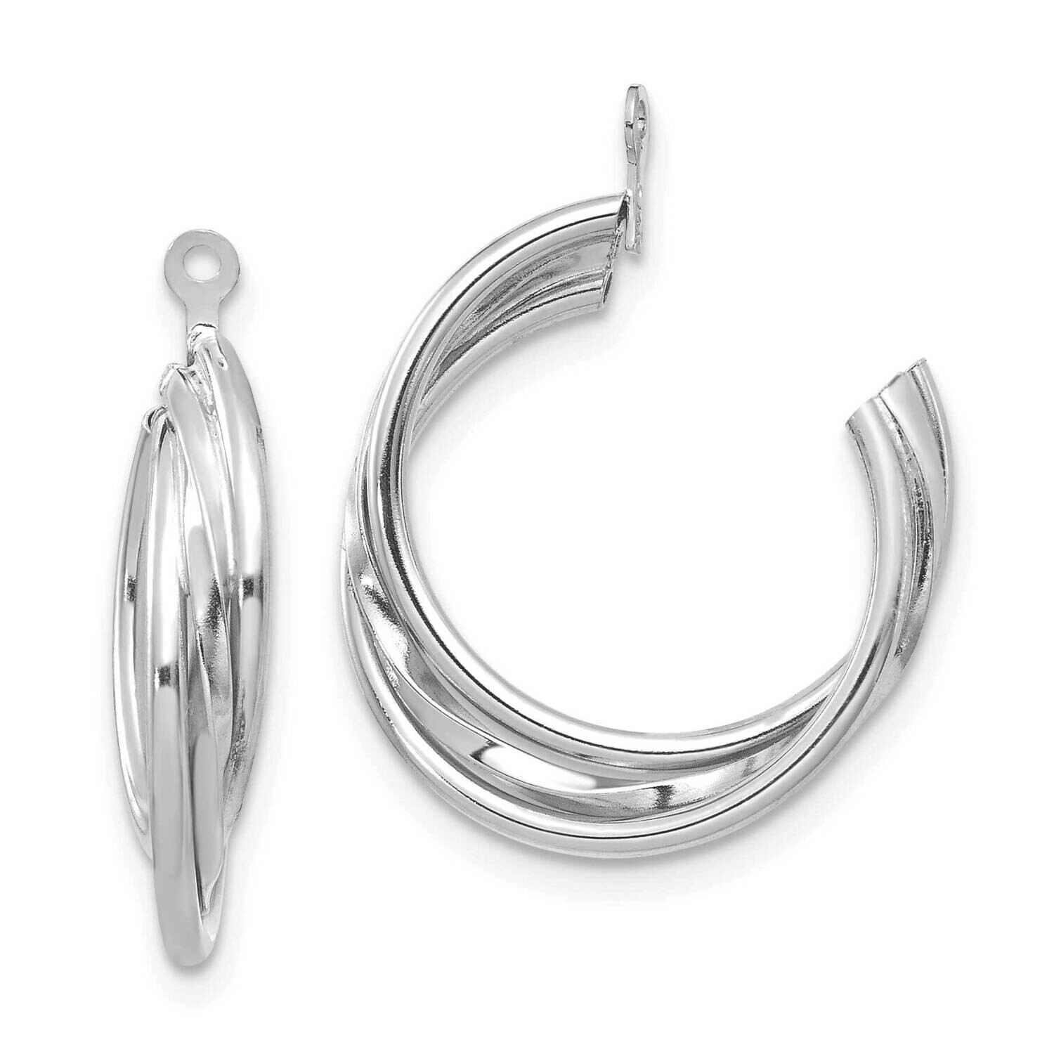 Polished Hoop Earring Jackets 14k White Gold T754JW, MPN: T754JW,
