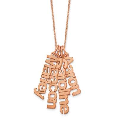 Brushed 4 Name Charm Necklace 14k Rose Gold XNA650/4R, MPN: XNA650/4R,