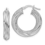 4.7mm Textured Twisted Round Hoop Earrings 14k White Gold TF2245W, MPN: TF2245W,