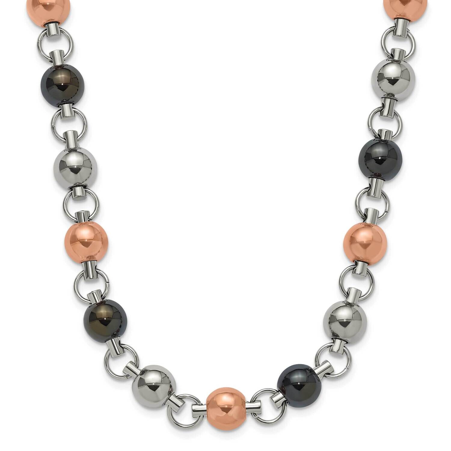 Rose &amp; Black Ip Plated 20In Necklace Stainless Steel SRN652-20 by Chisel, MPN: SRN652-20, 886774042…