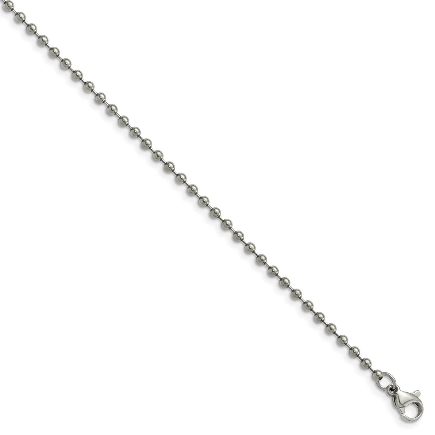 Chisel Polished 2.00mm 22 Inch Ball Chain Titanium TBN200-22 by Chisel, MPN: TBN200-22, 883957759203