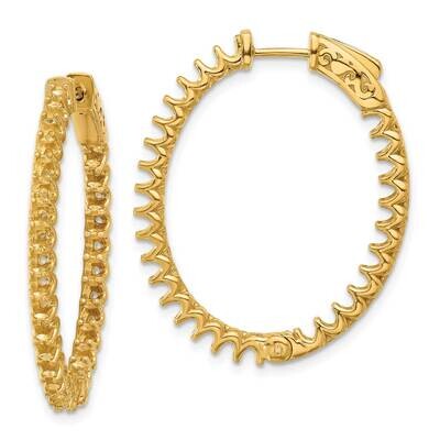 2.9Ct 58-2.3mm In Out Oval Hoop Safety Clasp Earring Mountings 14k Gold XE3265, MPN: XE3265,