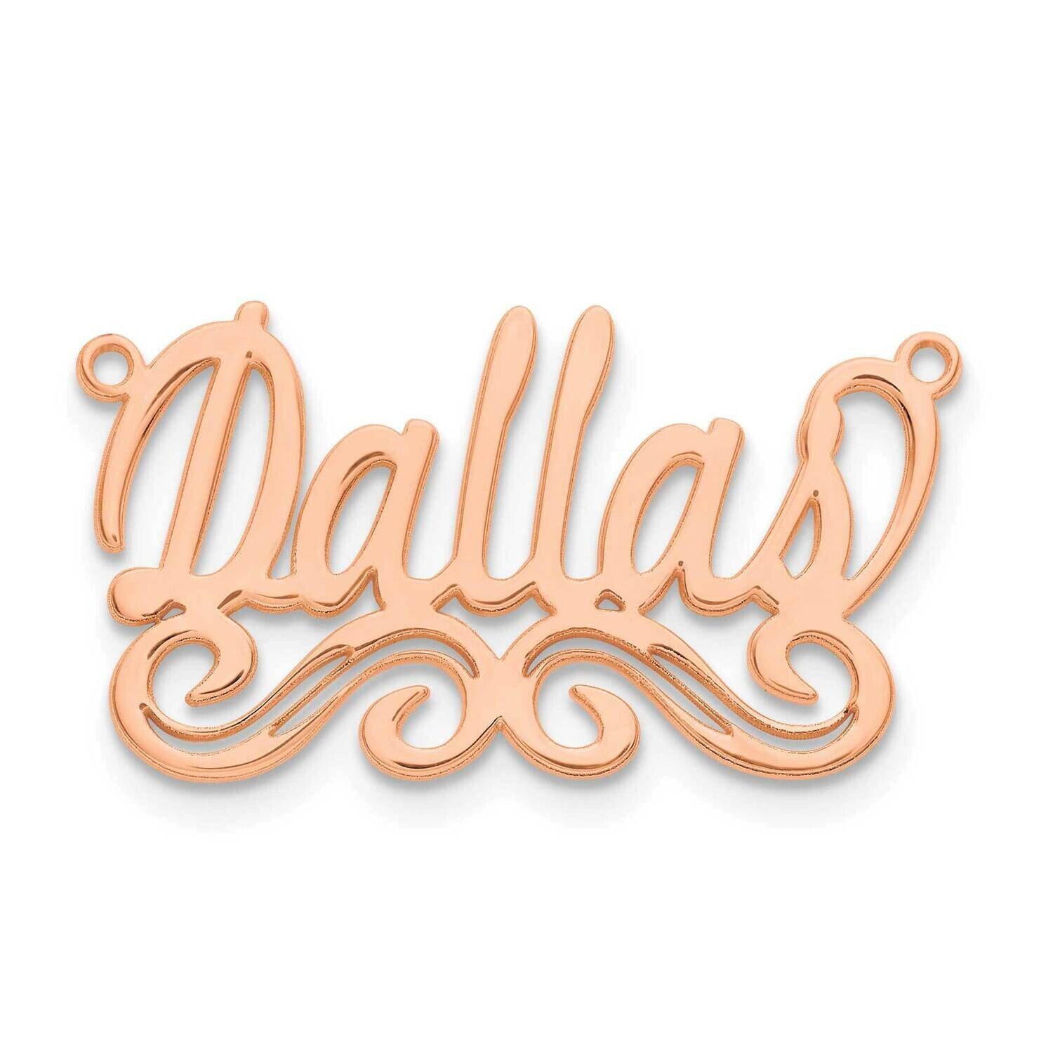Rose-Plated Polished Name Plate Sterling Silver XNA1061RP, MPN: XNA1061RP,