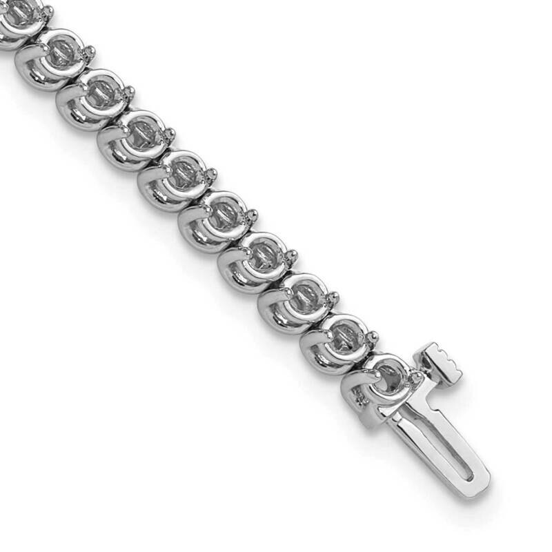 2.7mm Round 2-Prong Diamond Bracelet Mounting 7 Inch 14k White Gold X10021W