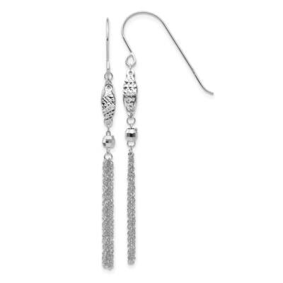 Bead Chain Dangle Earrings 55 Inch 14k White Gold TL538W, MPN: TL538W,