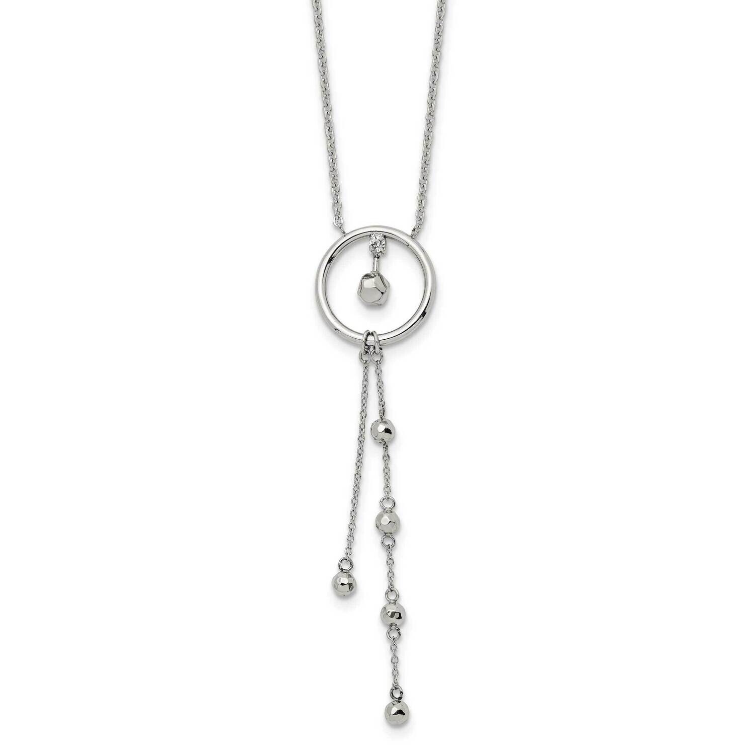 Chisel Polished Preciosa Crystal Circle Dangle Pendant On A 16 Inch Cable Chain A 1.5 Inch Extensio…