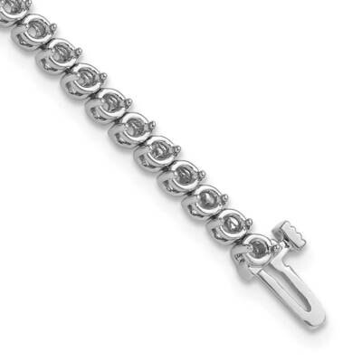 2.4mm Round 2-Prong Diamond Bracelet Mounting 7 Inch 14k White Gold X10020W, MPN: X10020W,