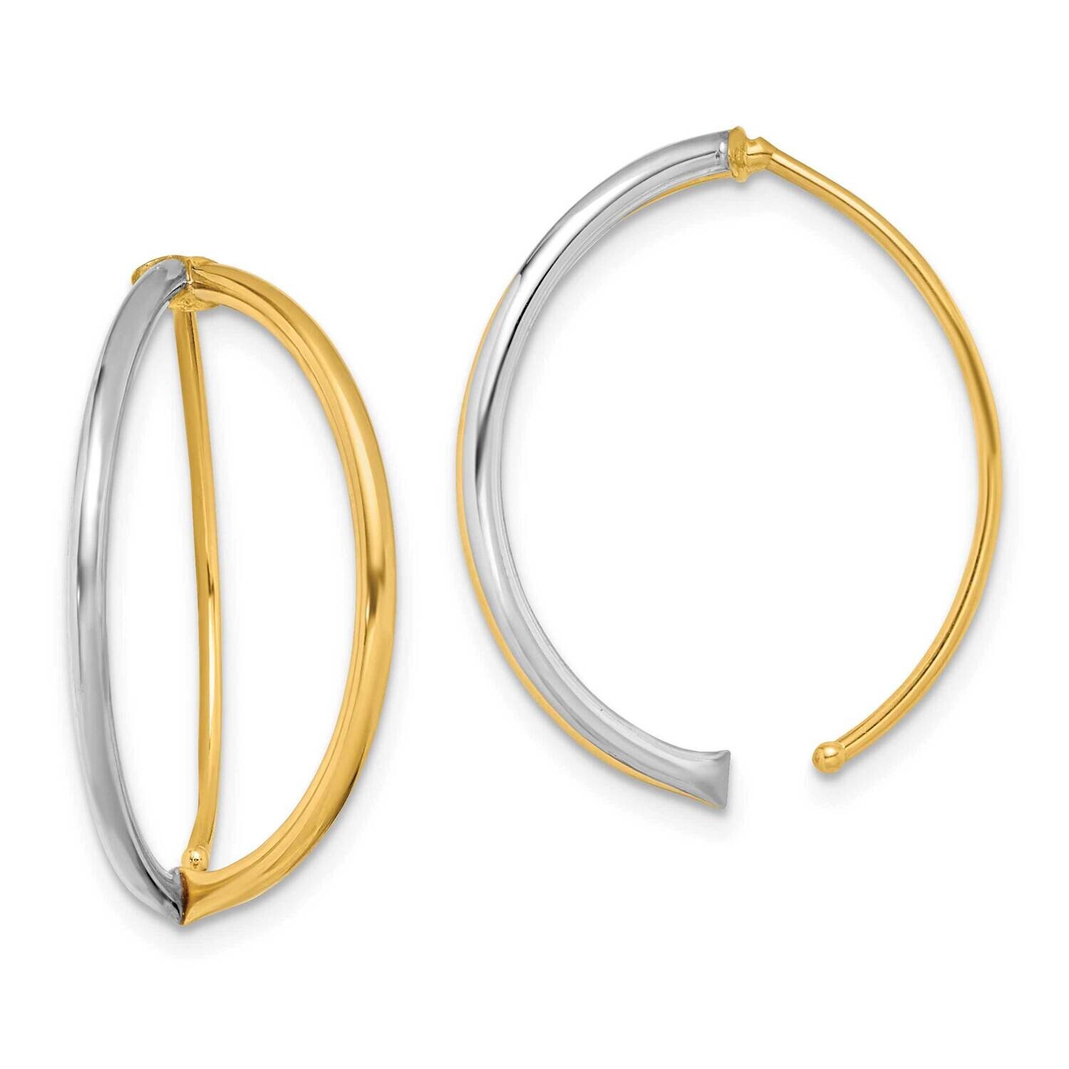 Dangle Threader Earrings 14k Gold With Rhodium TF1733, MPN: TF1733, 191101974458