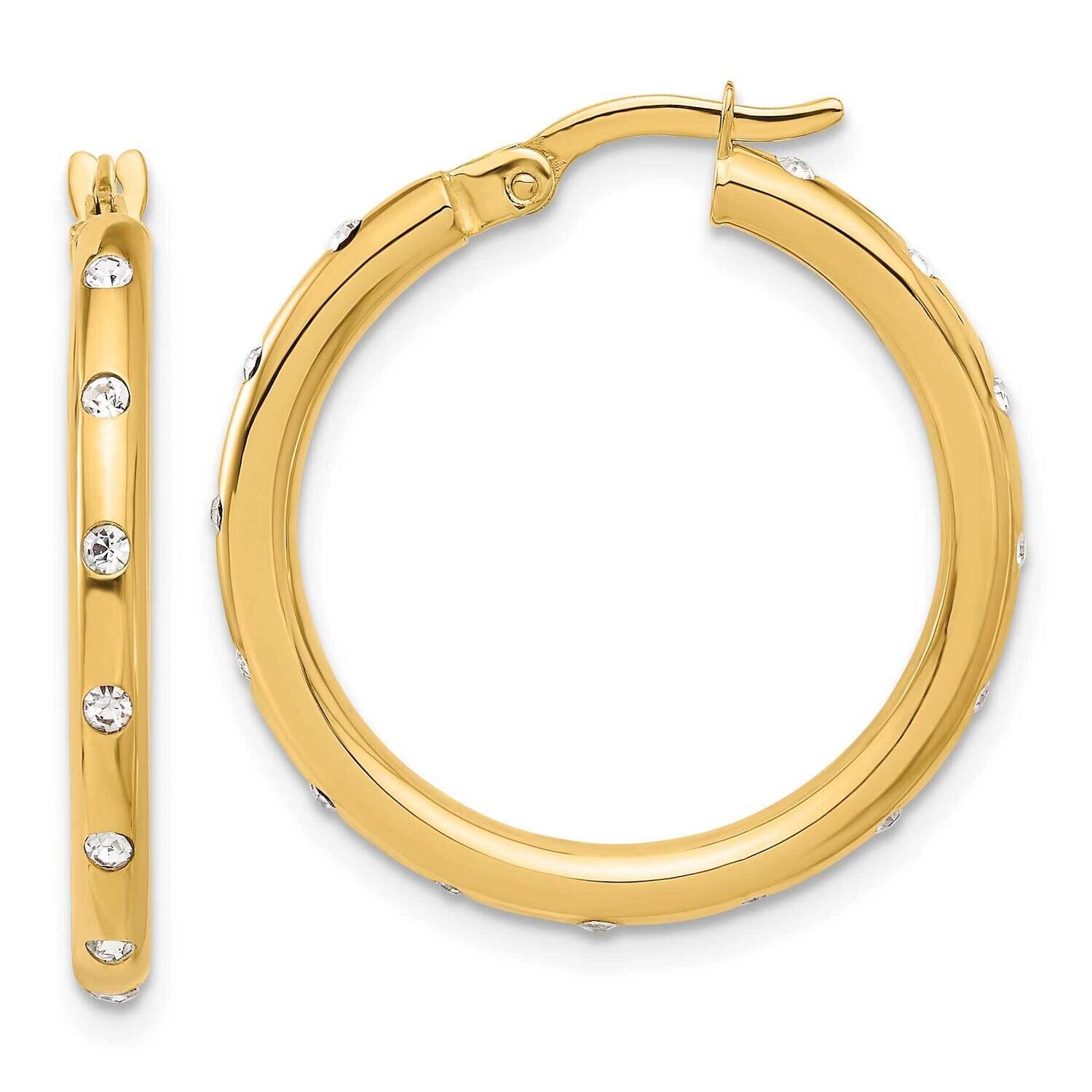 CZ Hoop Earrings 14k Polished Gold TC1055, MPN: TC1055,