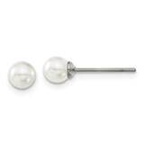 Chisel Polished 5mm Imitation Pearl Post Earrings Titanium TBE121 by Chisel, MPN: TBE121, 883957758…