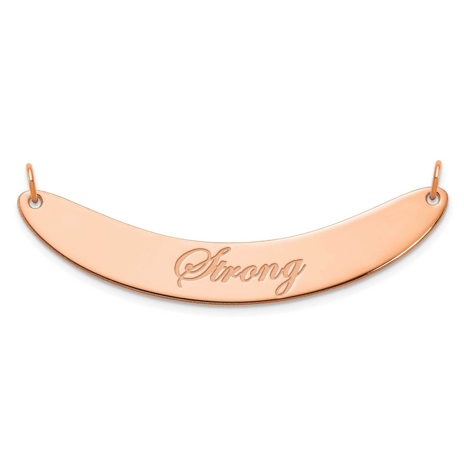 Rose-Plated Medium Polished Curved Edwardian Script Bar Necklace Sterling Silver XNA1223RP, MPN: XN…