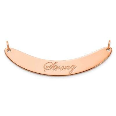 Rose-Plated Medium Polished Curved Edwardian Script Bar Necklace Sterling Silver XNA1223RP, MPN: XN…