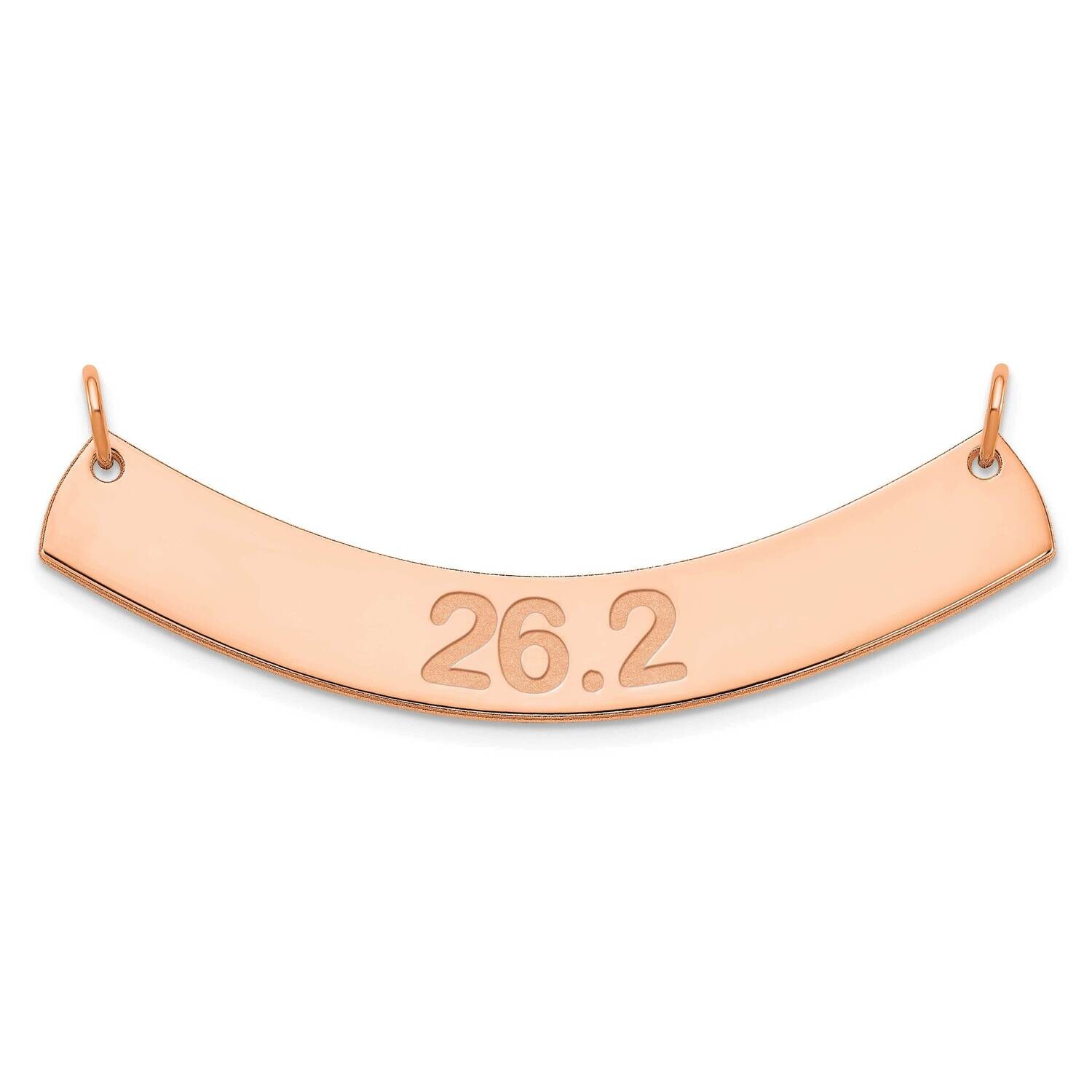 Rose-Plated Medium Polished Curved Arial Rounded Bar Necklace Sterling Silver XNA1239RP, MPN: XNA12…