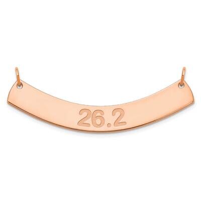 Rose-Plated Medium Polished Curved Arial Rounded Bar Necklace Sterling Silver XNA1239RP, MPN: XNA12…