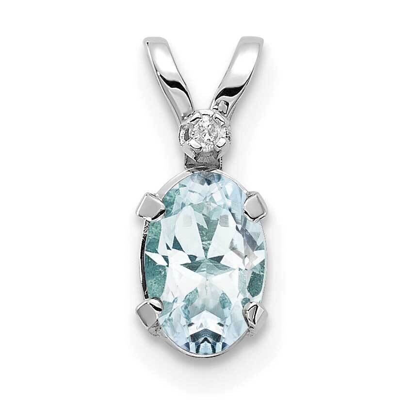 Diamond Aquamarine Birthstone Pendant 14k White Gold XBE158W, MPN: XBE158W,