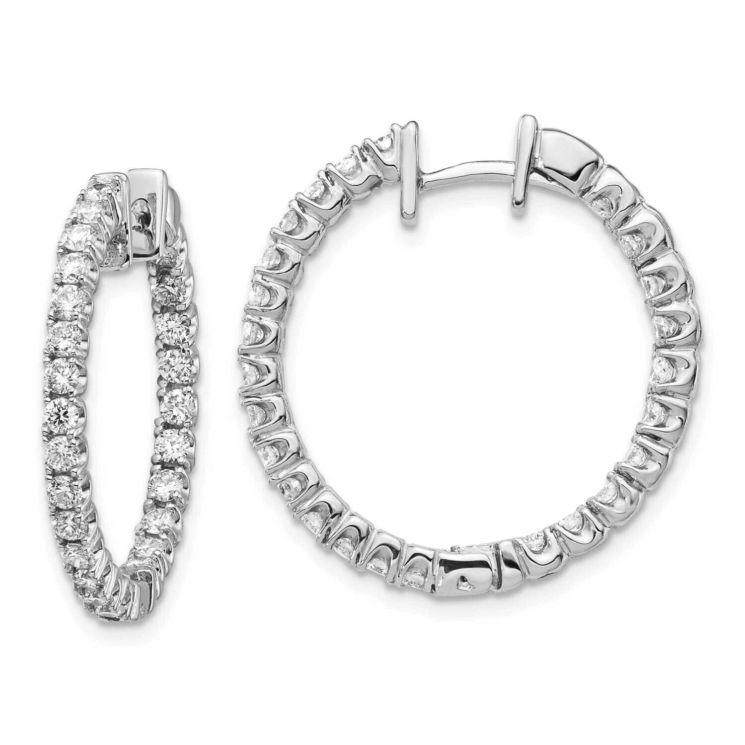 Aa Diamond Hinged Hoop Earrings 14k White Gold XE1352AA