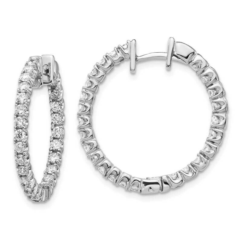Aa Diamond Hinged Hoop Earrings 14k White Gold XE1352AA