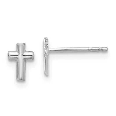 Polished Cross Post Earrings 14k White Gold TF2373W, MPN: TF2373W,