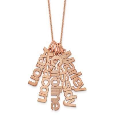 Brushed 5 Name Charm Necklace 14k Rose Gold XNA650/5R, MPN: XNA650/5R,
