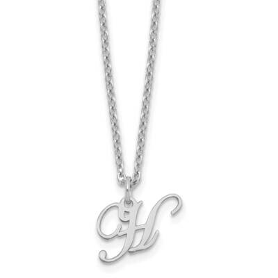 Letter H Initial Necklace Sterling Silver Rhodium-Plated XNA756SS/H, MPN: XNA756SS/H,
