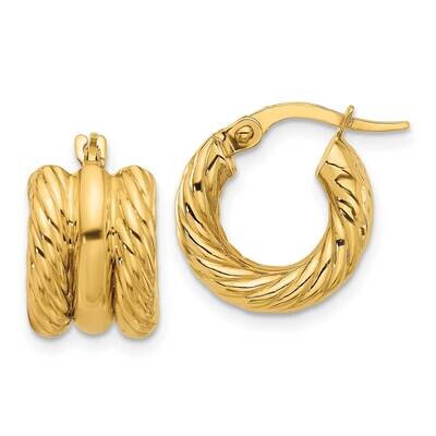 Twisted Hoop Earrings 14k Polished Gold TF2253, MPN: TF2253,