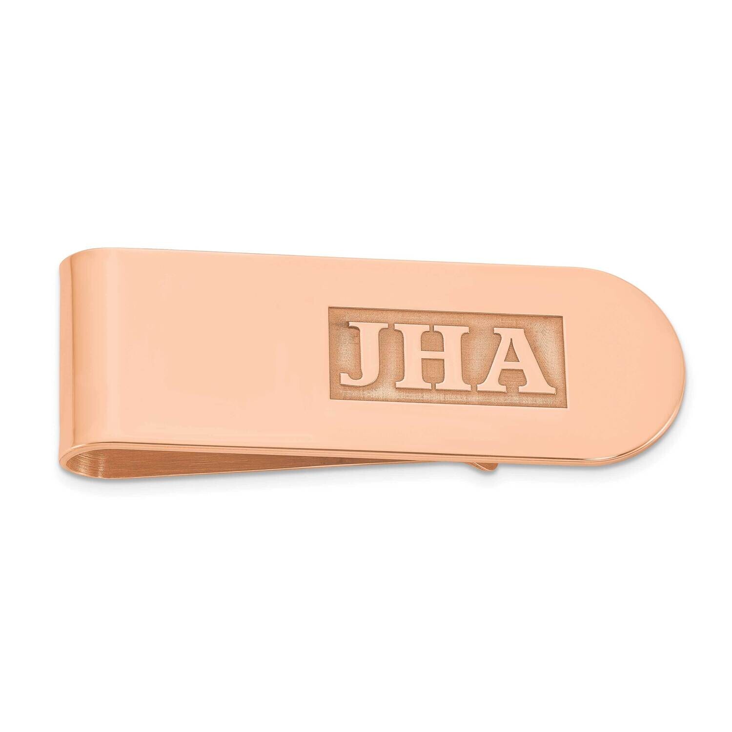 Raised Letters Monogram Money Clip 14k Rose Gold XNA608R, MPN: XNA608R,