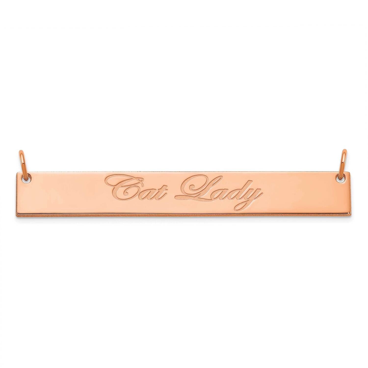 Rose-Plated Large Polished Edwardian Script Bar Necklace Sterling Silver XNA1224RP, MPN: XNA1224RP,