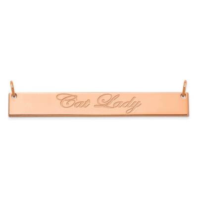 Rose-Plated Large Polished Edwardian Script Bar Necklace Sterling Silver XNA1224RP, MPN: XNA1224RP,