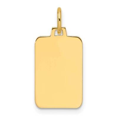 Plain .009 Gauge Engravable Rectangular Disc Charm 14k Gold XM684/09, MPN: XM684/09,