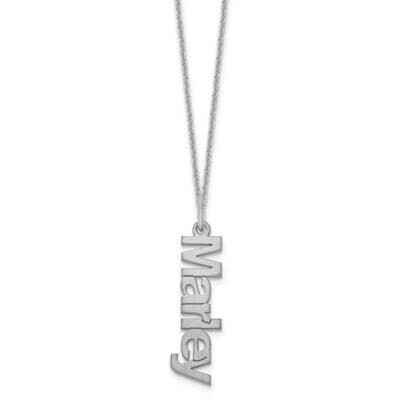 Brushed 1 Name Charm Necklace 14k White Gold XNA650/1W, MPN: XNA650/1W,
