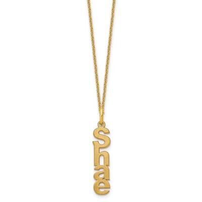 Brushed Vertical 1 Name Charm Necklace 14k Gold XNA1256/1Y, MPN: XNA1256/1Y,