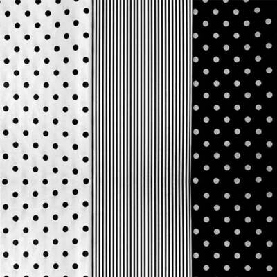 Pkg/240 Assortment Black &amp; White Designed Tissue Paper TS2030A, MPN: TS2030A, 758834308570